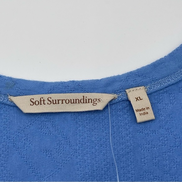 NWT Soft Surroundings Bailey Maxi Dress Blue Bonnet Pockets XL 100% Cotton - Picture 8 of 15